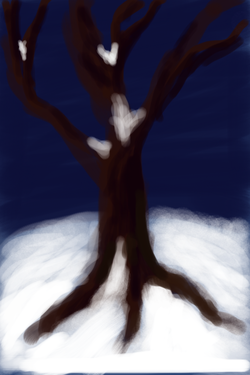 Winter tree at night - Nick Venturella created with Brushes app on the iPhone