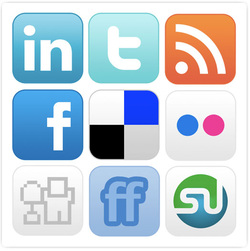 social media icons, online brand communications